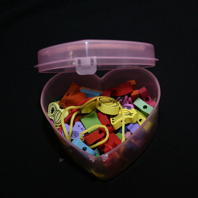 Heart shape bucket with toddler beads